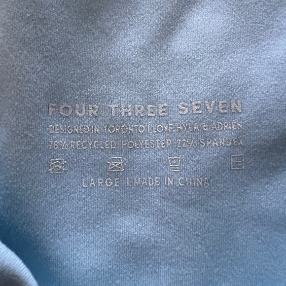 437 Light Blue Women's Crop Tank and High-Waist Bike Short Set - Picture 6 of 9